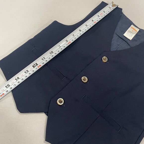 ~ Gymboree 5T Boys Vest Navy Blue Lined 3 Button Up - Picture 4 of 10